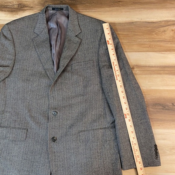 Lauren Ralph Lauren Blazer Mens 44L Wool Jacket Herringbone - Picture 7 of 13